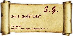 Suri Győző névjegykártya